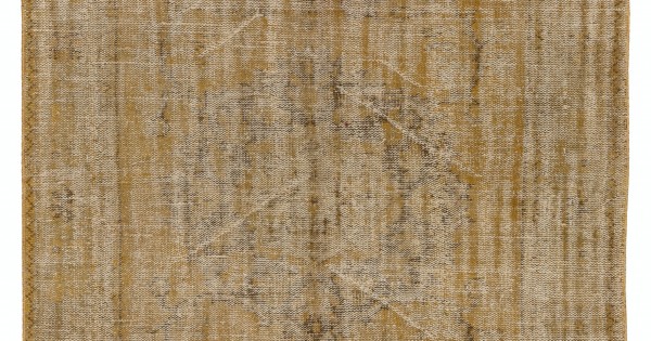 Yellow Overdyed Vintage Handmade Turkish Area Rug, Ideal for Modern ...