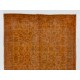 Orange Overdyed Vintage Handmade Turkish Area Rug with Floral Design. 5.8 x 9 Ft (175 x 276 cm)