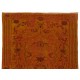 Burnt Orange Overdyed Vintage Handmade Turkish Area Rug, Great 4 Modern Interiors. 6 x 8.8 Ft (183 x 268 cm)