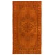 Unique Orange Overdyed Vintage Handmade Turkish Area Rug, Great 4 Modern Interiors. 6 x 10.3 Ft (184 x 313 cm)