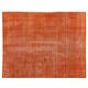 Unique Orange Overdyed Vintage Handmade Turkish Area Rug, Great 4 Modern Interiors. 6.3 x 9.6 Ft (190 x 290 cm)
