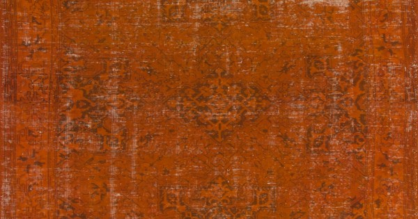 Burnt Orange Overdyed Vintage Handmade Turkish Wool Rug, Great 4 Modern ...