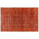 Unique Orange Overdyed Vintage Handmade Turkish Area Rug, Great 4 Modern Interiors. 6.7 x 9.8 Ft (202 x 297 cm)