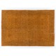 Orange Overdyed Vintage Handmade Turkish Area Rug with Floral Design. 6.7 x 9.7 Ft (204 x 293 cm)