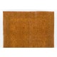 Orange Overdyed Vintage Handmade Turkish Area Rug with Floral Design. 6.7 x 9.7 Ft (204 x 293 cm)