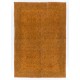 Orange Overdyed Vintage Handmade Turkish Area Rug with Floral Design. 6.7 x 9.7 Ft (204 x 293 cm)