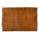 Orange Overdyed Vintage Handmade Turkish Rug, Wool and Cotton Carpet. 7.3 x 10.5 Ft (220 x 320 cm)