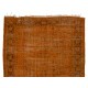 Orange Overdyed Vintage Handmade Turkish Rug, Wool and Cotton Carpet. 7.3 x 10.5 Ft (220 x 320 cm)